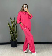 CH # 354 - Exquisite Drop Shoulder T-Shirt And Trousers In Captivating Colors