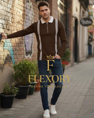 Stripe Collor  Sweatshirt