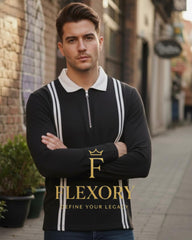 Stripe Collor  Sweatshirt