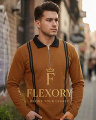 Stripe Collor  Sweatshirt